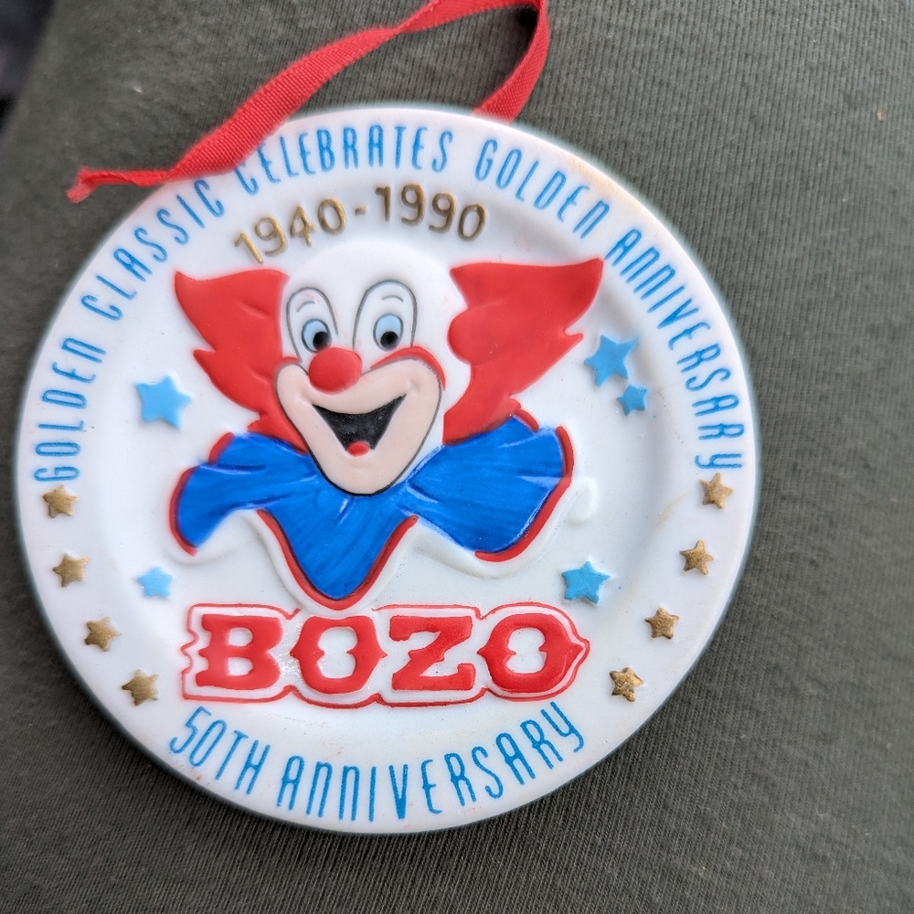 Bozo the clown mini porcelain plate 50th anniversary